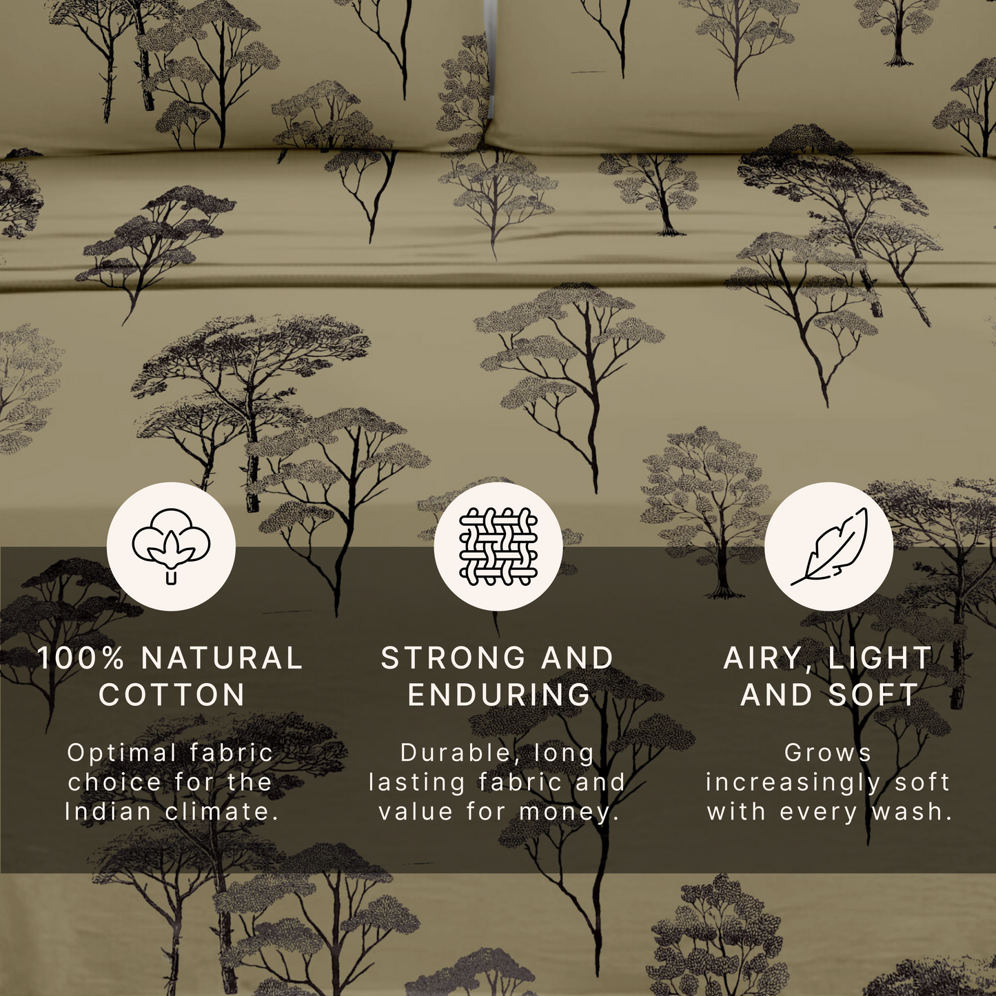 Woodland (Ochre) The Elegance Collection - Cotton King Size Bedsheet