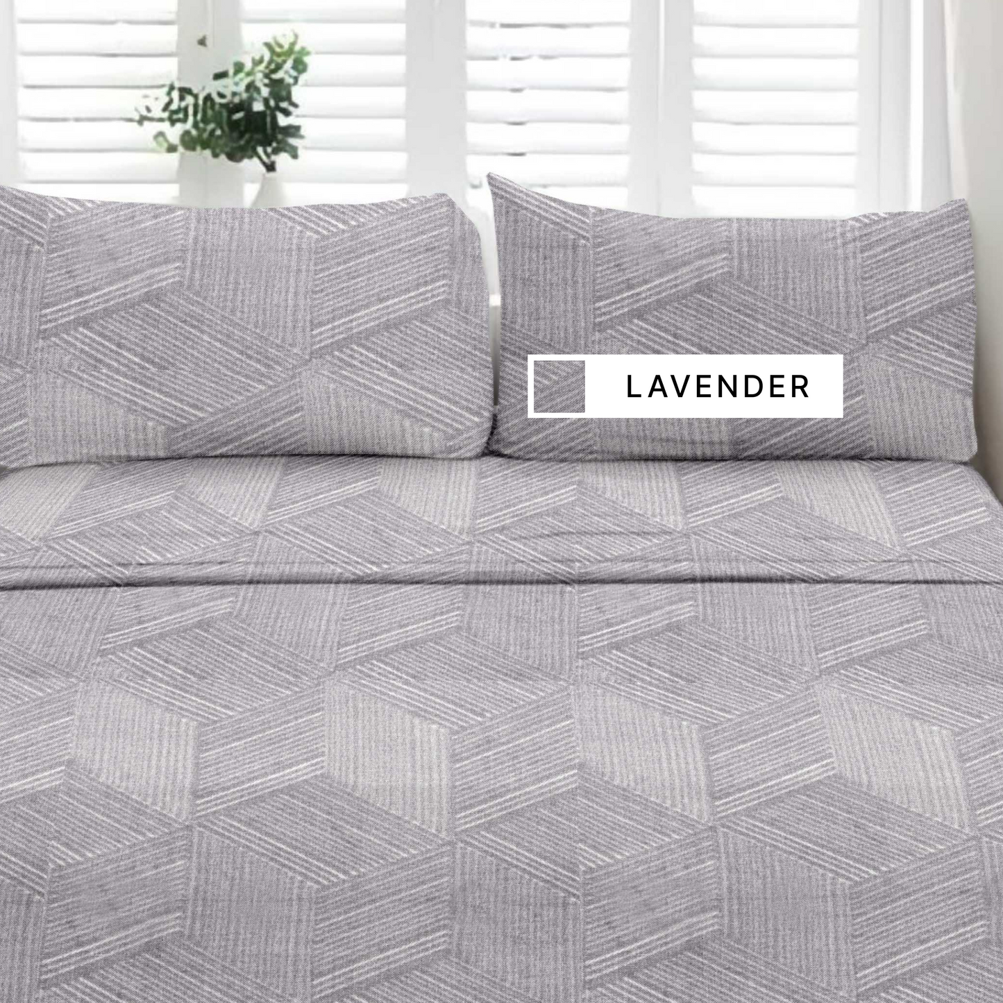 HexaPlay (Lavender) The Elegance Collection - Cotton King Size Bedsheet