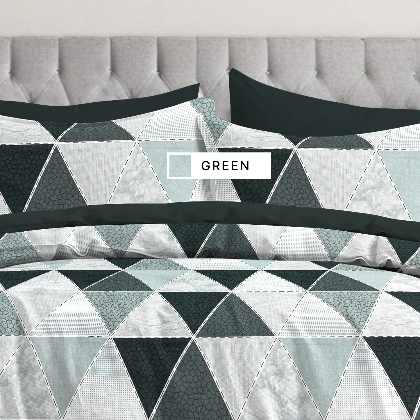 StoneCraft (Green) The Elegance Collection - Cotton King Size Bedsheet