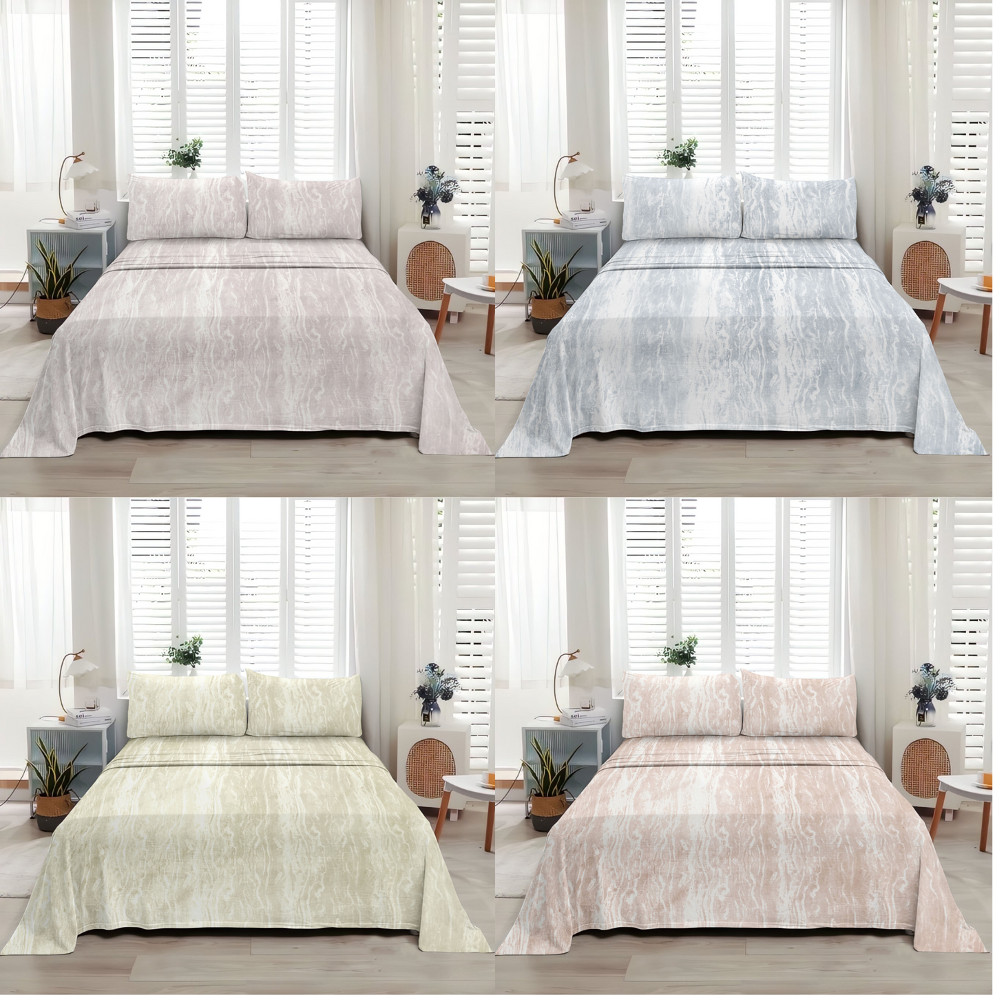 Marble (Lavender) The Elegance Collection - Cotton King Size Bedsheet