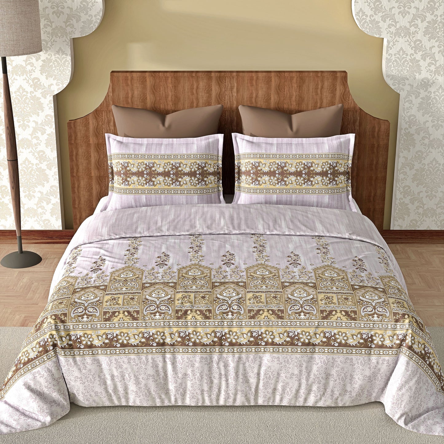 Tapestry (Golden) The Imperial Collection Cotton King Size Bedsheet