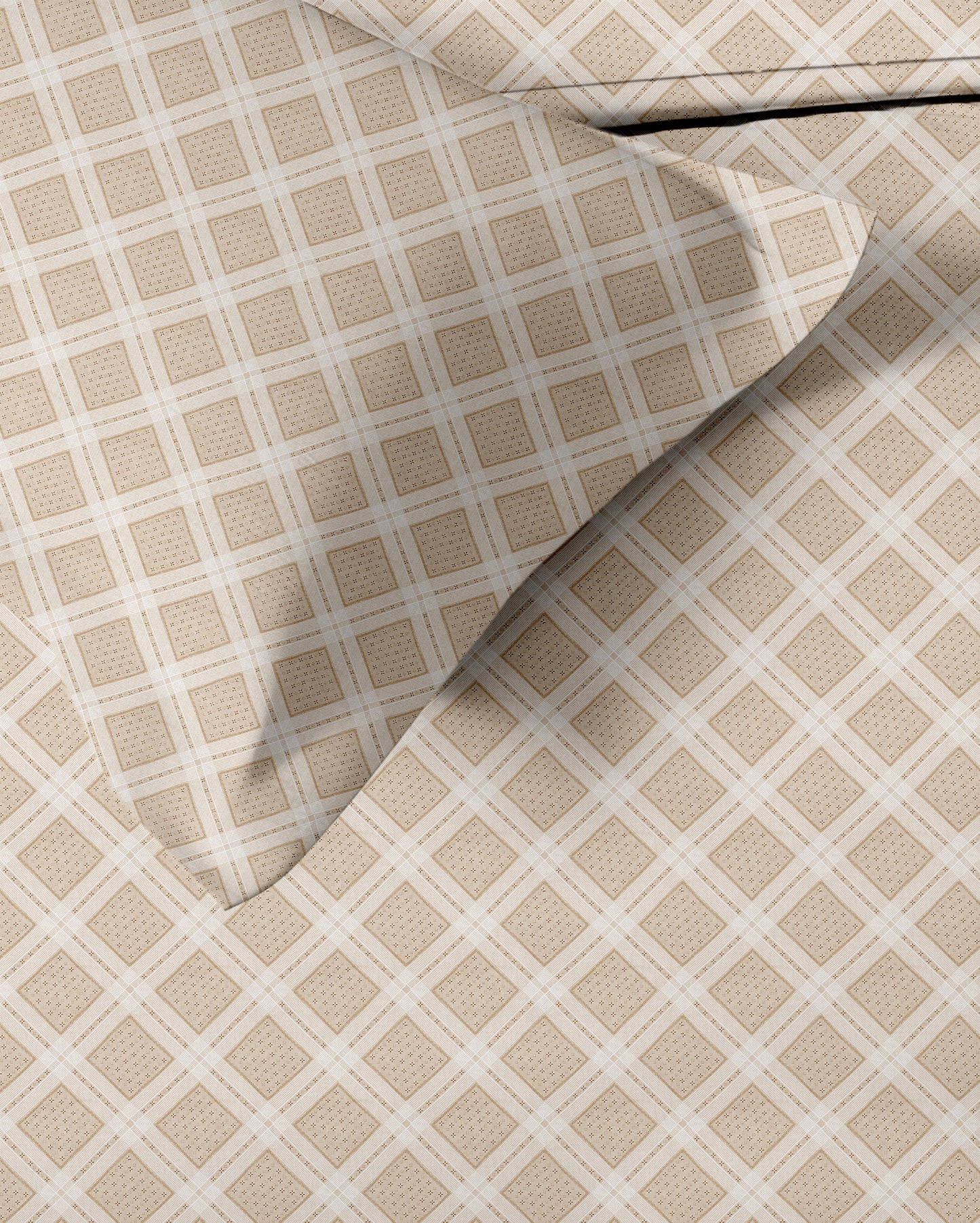 Linear (Ochre) The Elegance Collection Cotton King Size Bedsheet