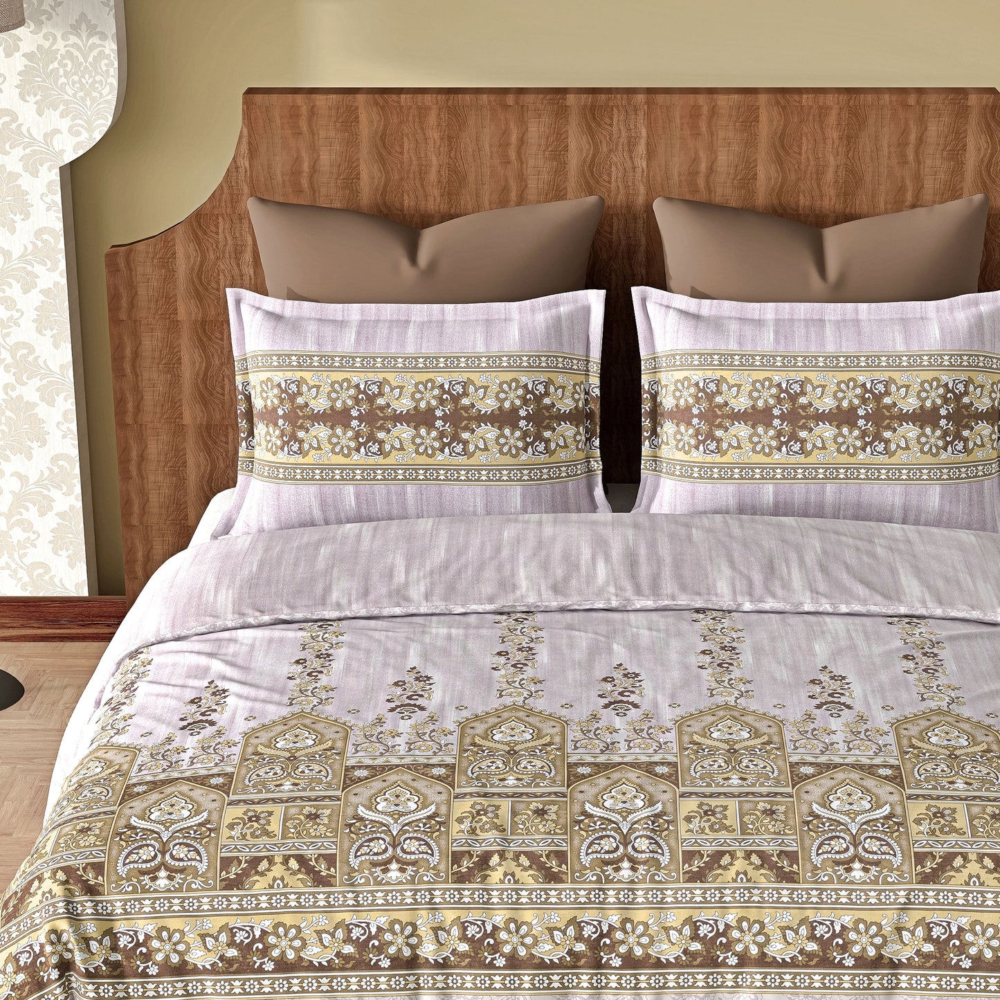 Tapestry (Golden) The Imperial Collection Cotton King Size Bedsheet