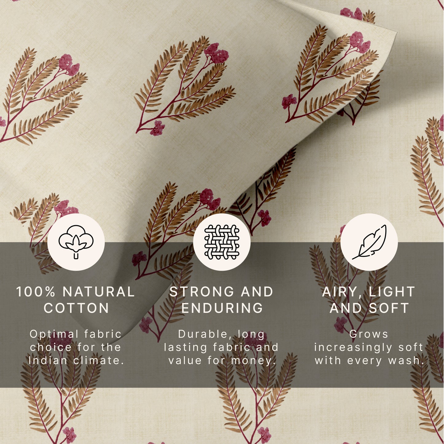 Blossom (Ochre) The Elegance Collection Cotton King Size Bedsheet