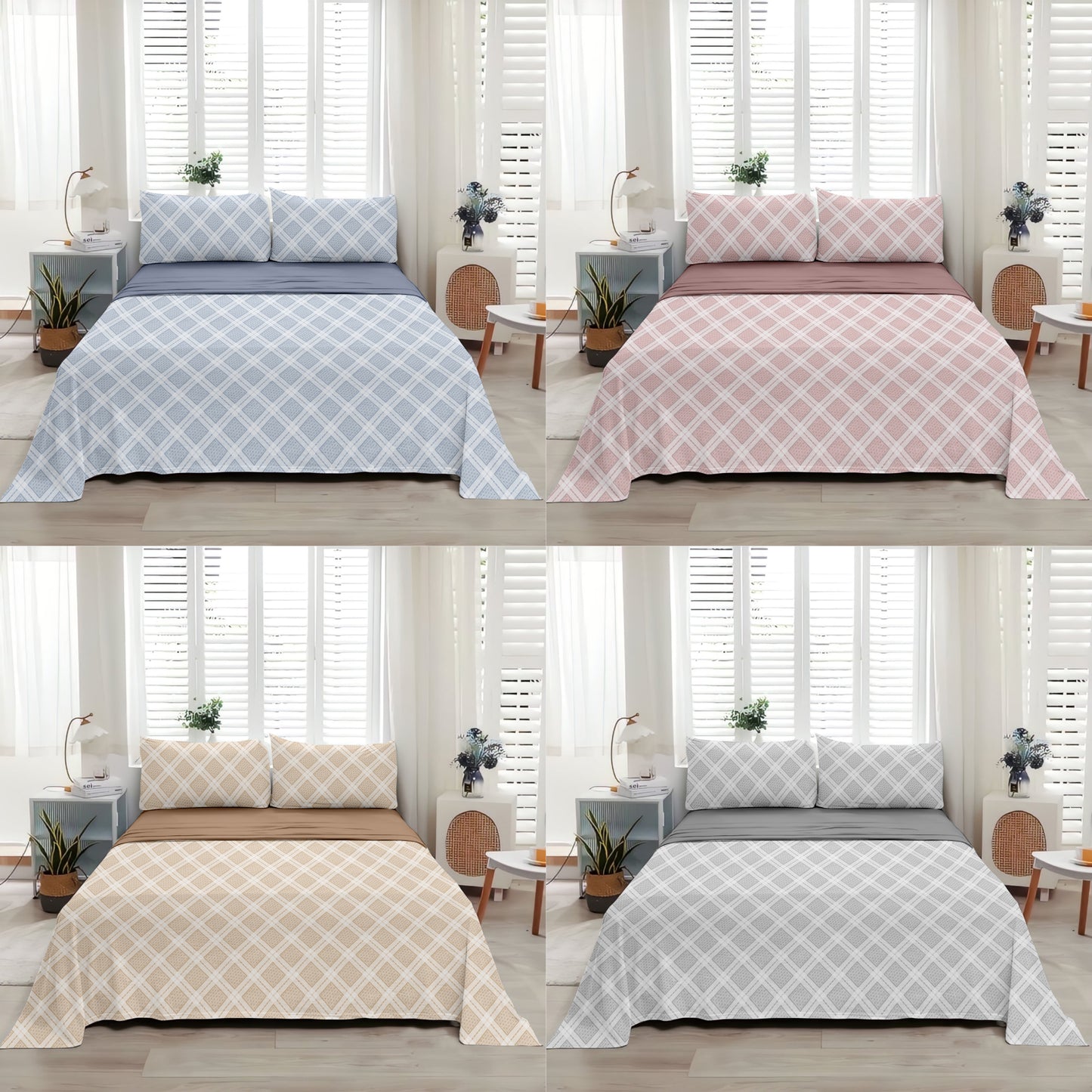 Linear (Pink) The Elegance Collection Cotton King Size Bedsheet