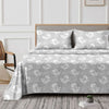 Flowery (Grey) The Classic Collection Cotton Queen Size Bedsheet