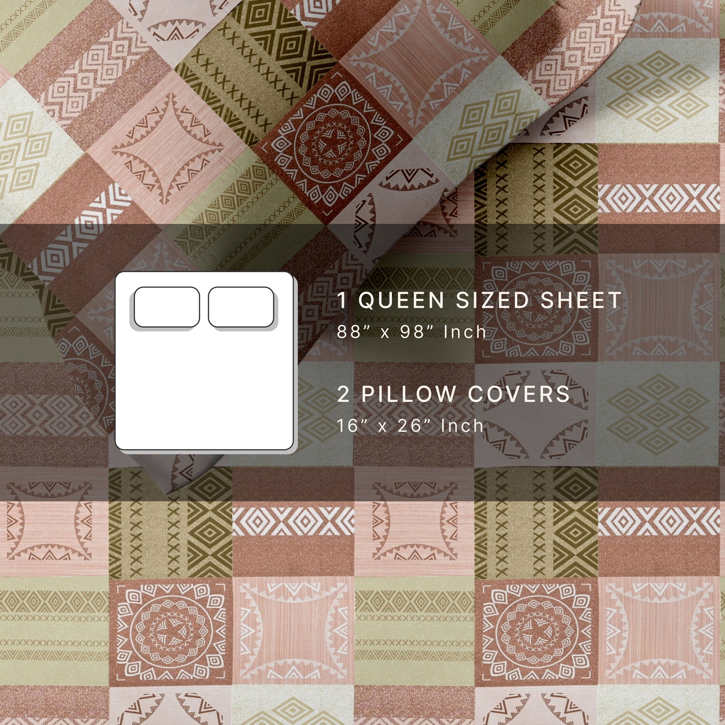 Boxed (Peach) The Classic Collection Cotton Queen Size Bedsheet