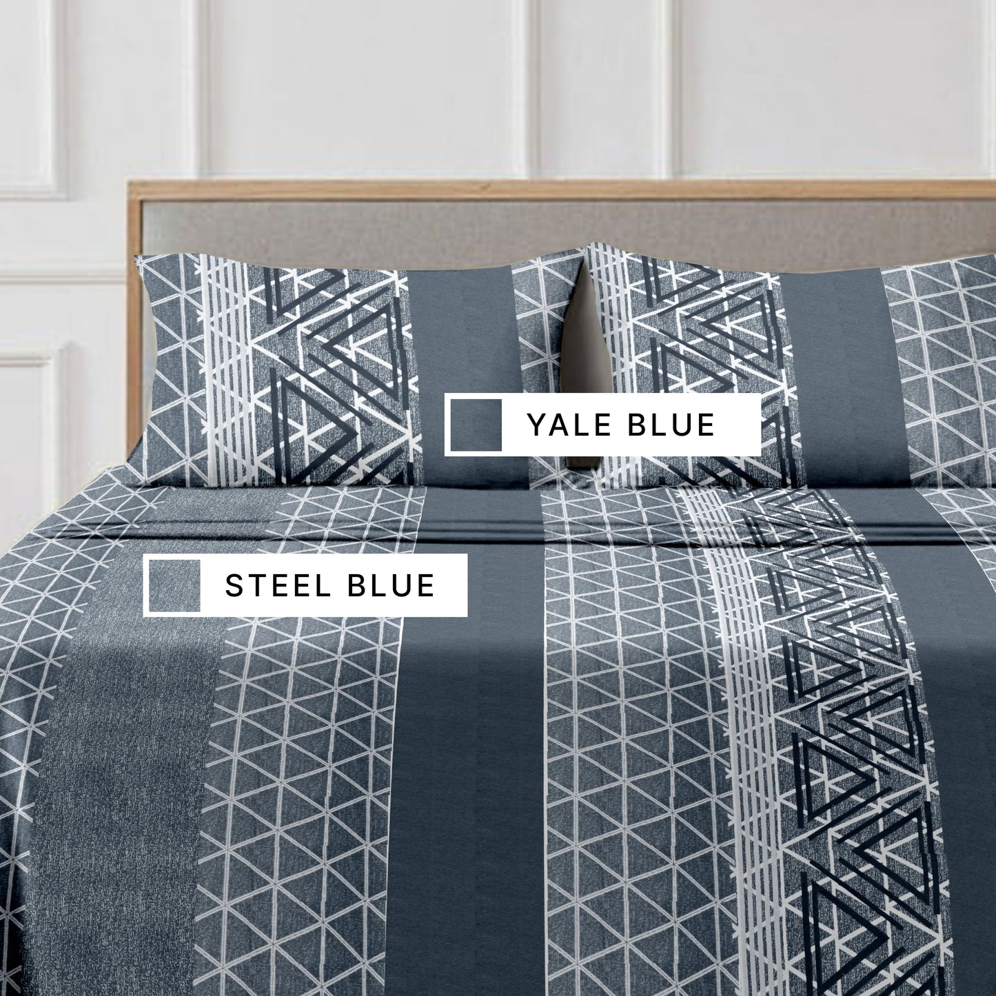 Belted (Blue) The Classic Collection Cotton Queen Size Bedsheet