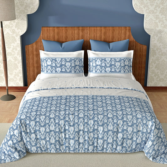 Regalia (Blue) The Imperial Collection Cotton King Size Bedsheet