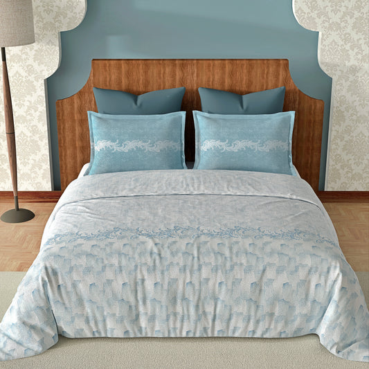 Grace (Blue) The Imperial Collection Cotton King Size Bedsheet