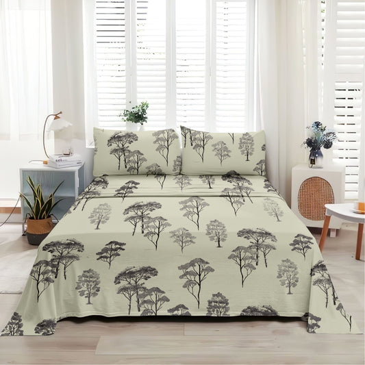 Woodland (Light Green) The Elegance Collection - Cotton King Size Bedsheet