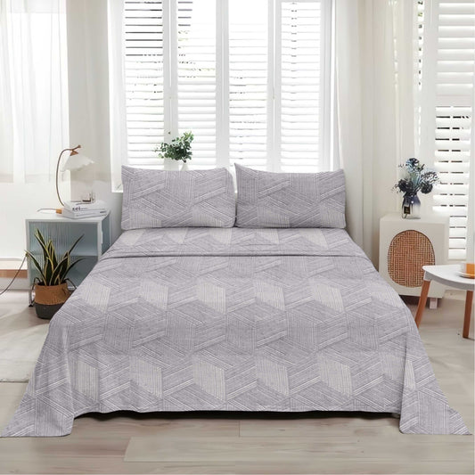 HexaPlay (Lavender) The Elegance Collection - Cotton King Size Bedsheet