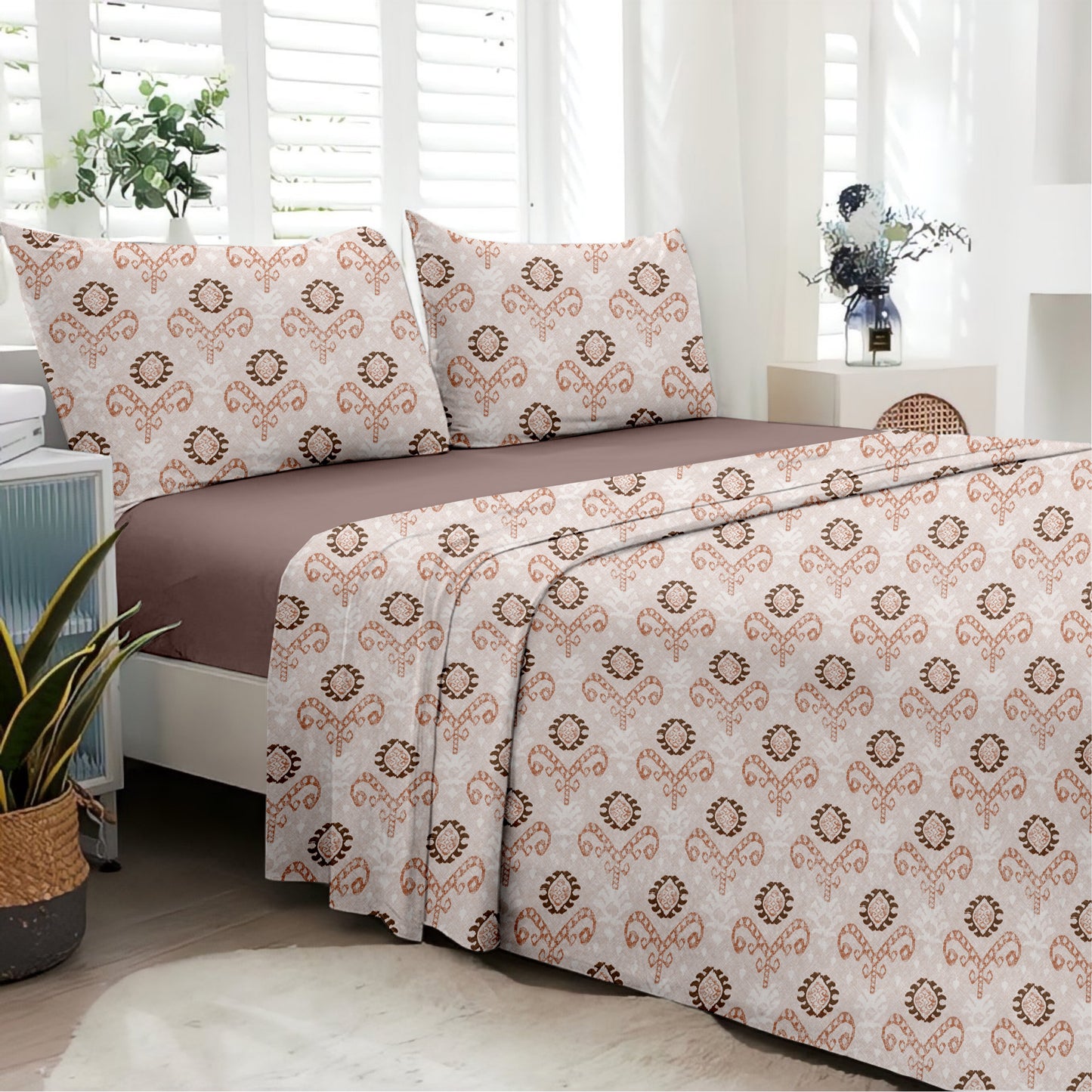 Elemental (Orange) The Elegance Collection Cotton King Size Bedsheet