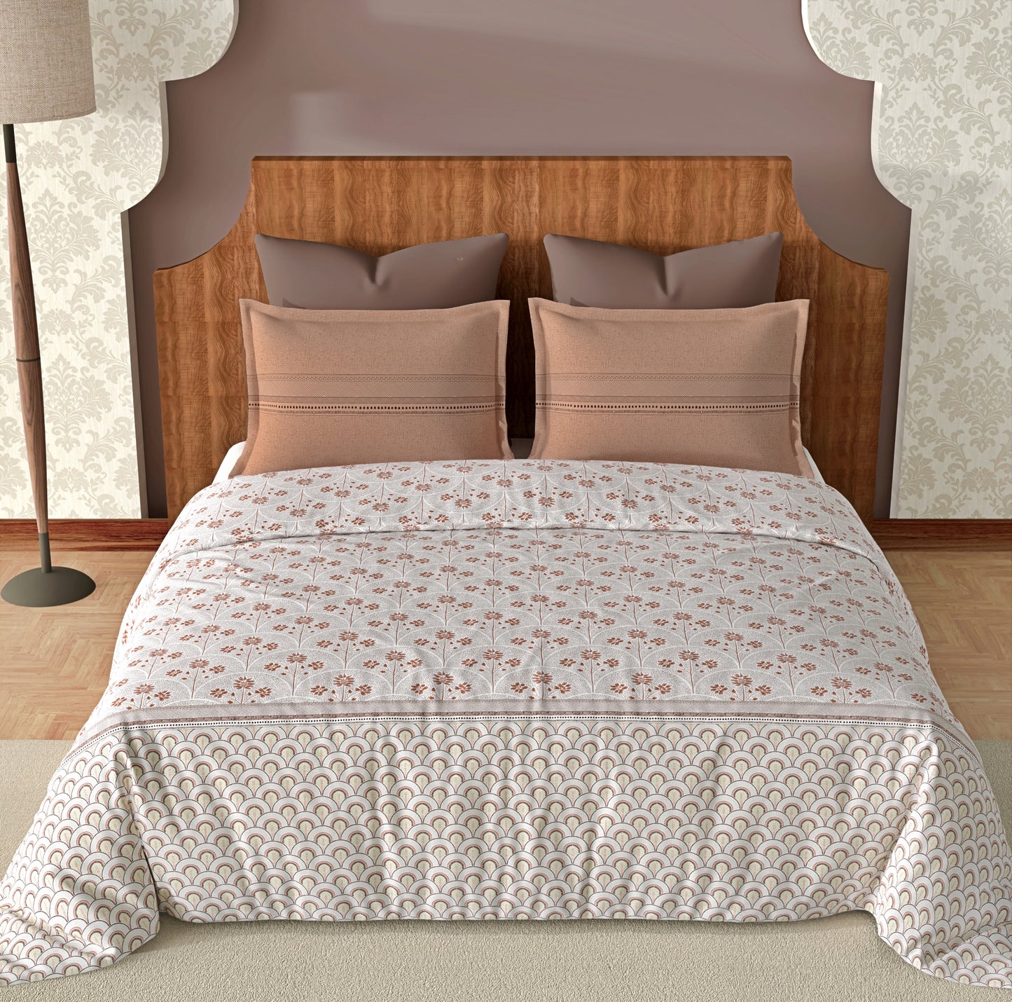 Rosewood (Brown) The Imperial Collection Cotton King Size Bedsheet