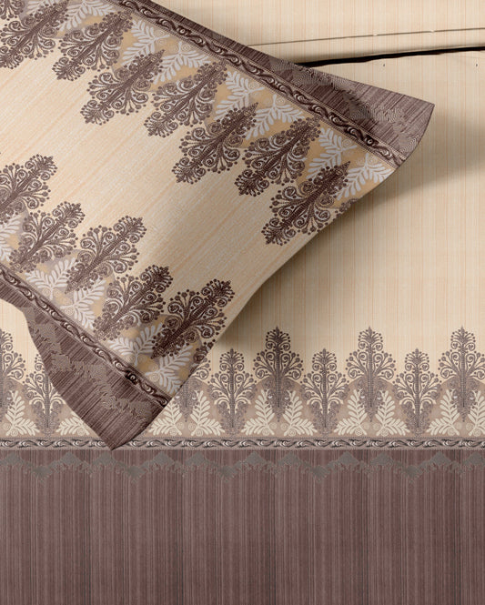 Legacy (Brown) The Royal Lux Collection Cotton King Size Bedsheet