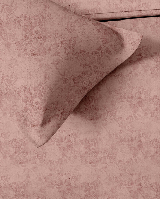 Jacquard Pink Cotton King Size Bedsheet