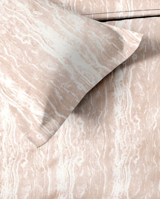 Marble (Peach) The Elegance Collection - Cotton King Size Bedsheet