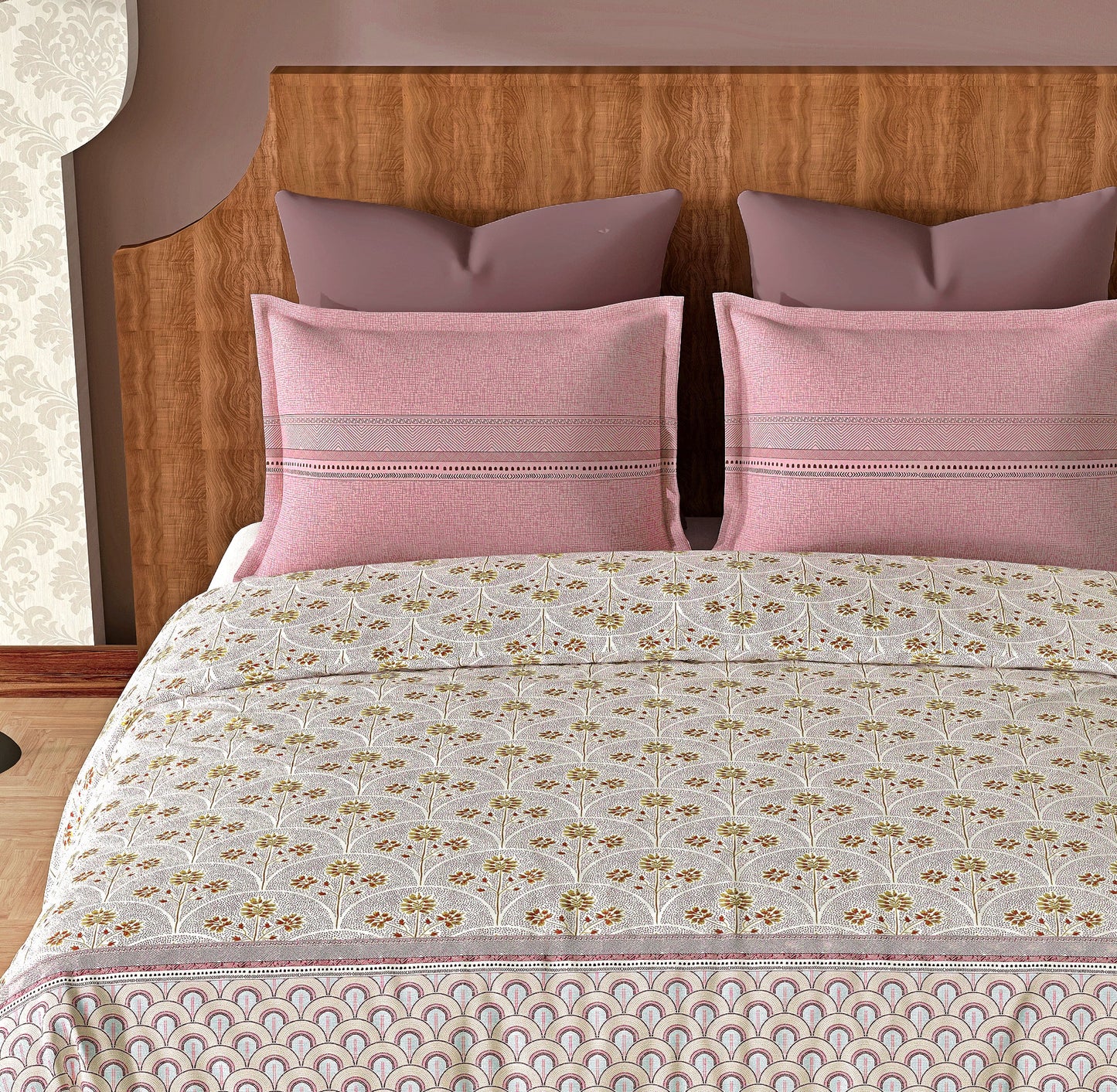 Rosewood (Pink) The Imperial Collection Cotton King Size Bedsheet