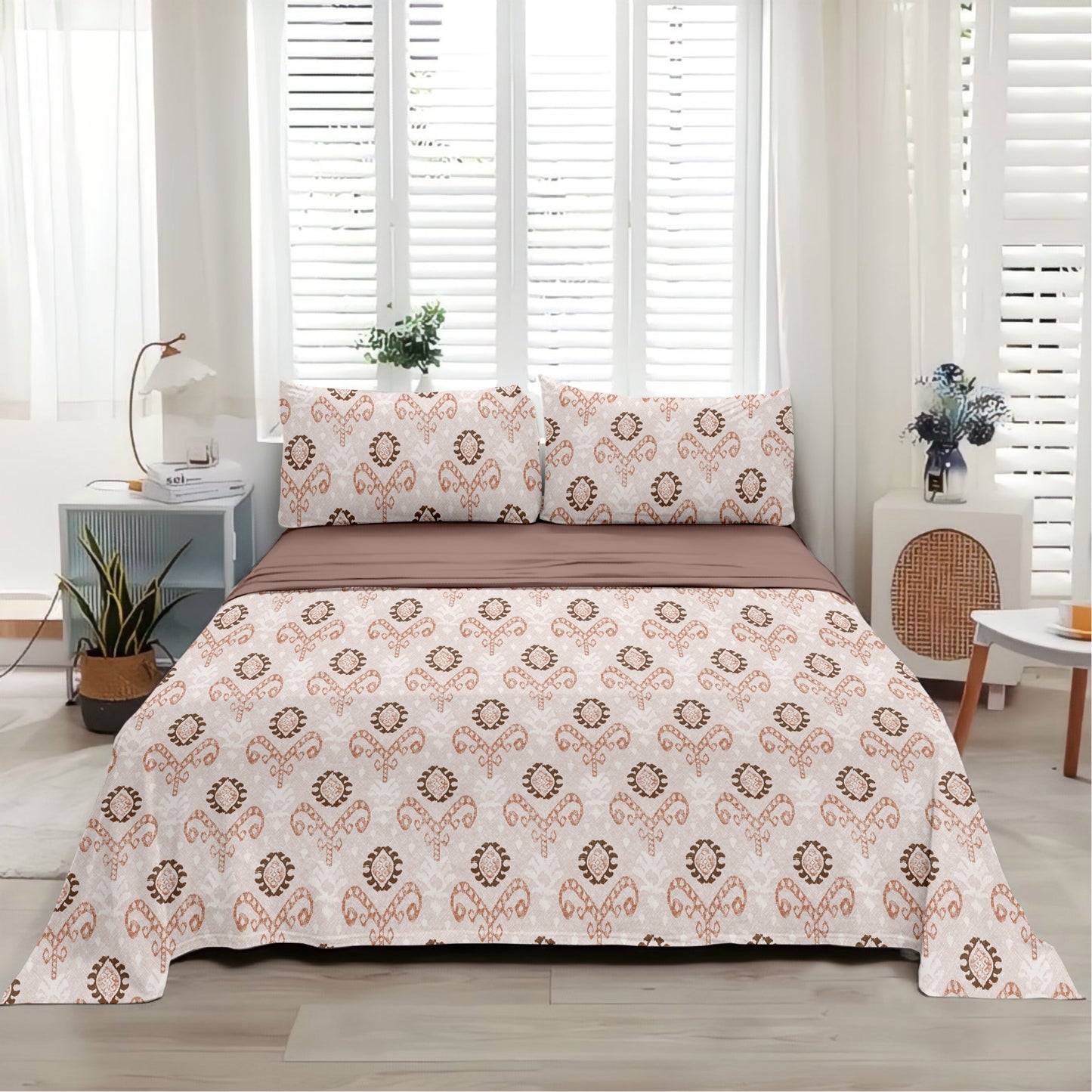 Elemental (Orange) The Elegance Collection Cotton King Size Bedsheet