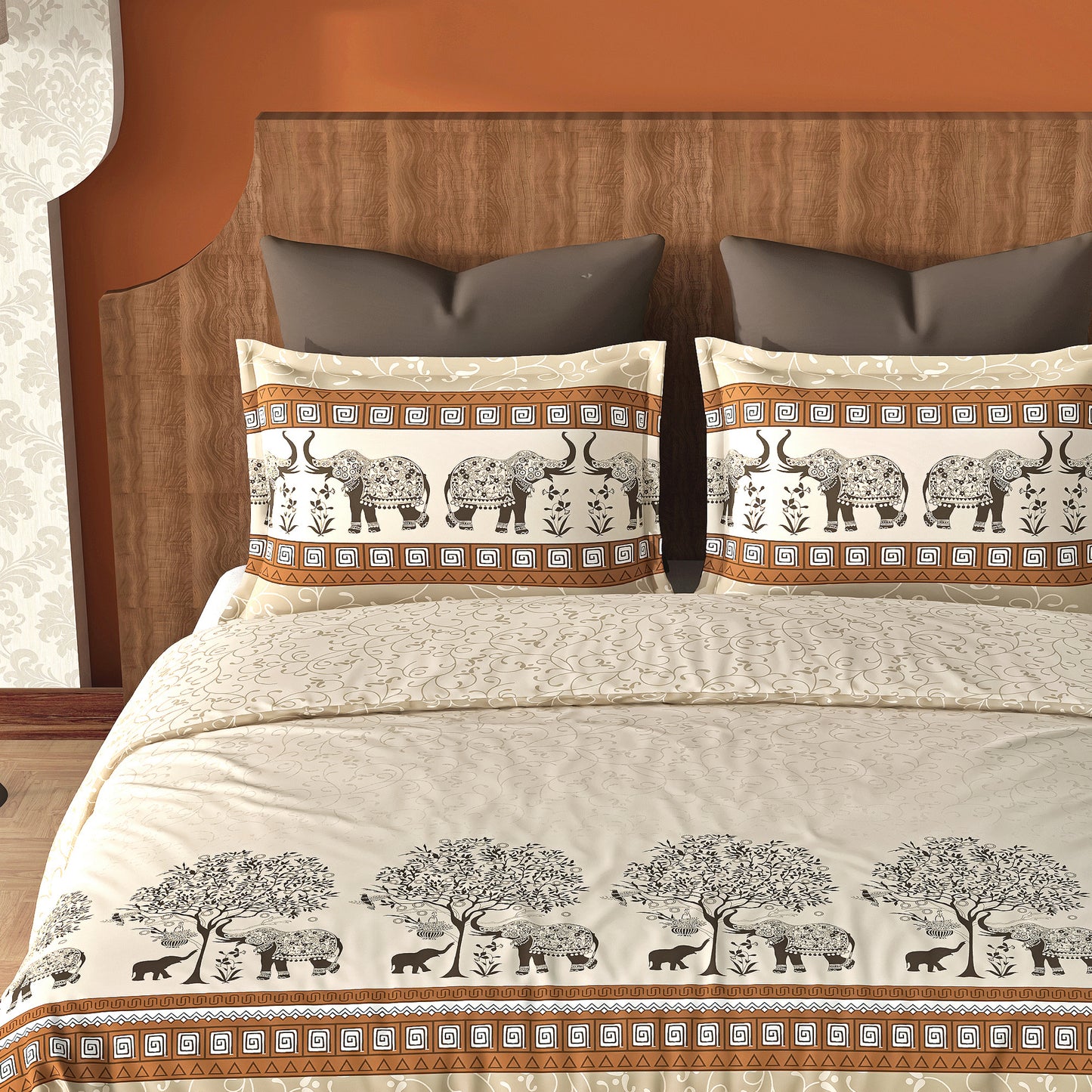 Forest Walk (Ochre) The Imperial Collection Cotton King Size Bedsheet