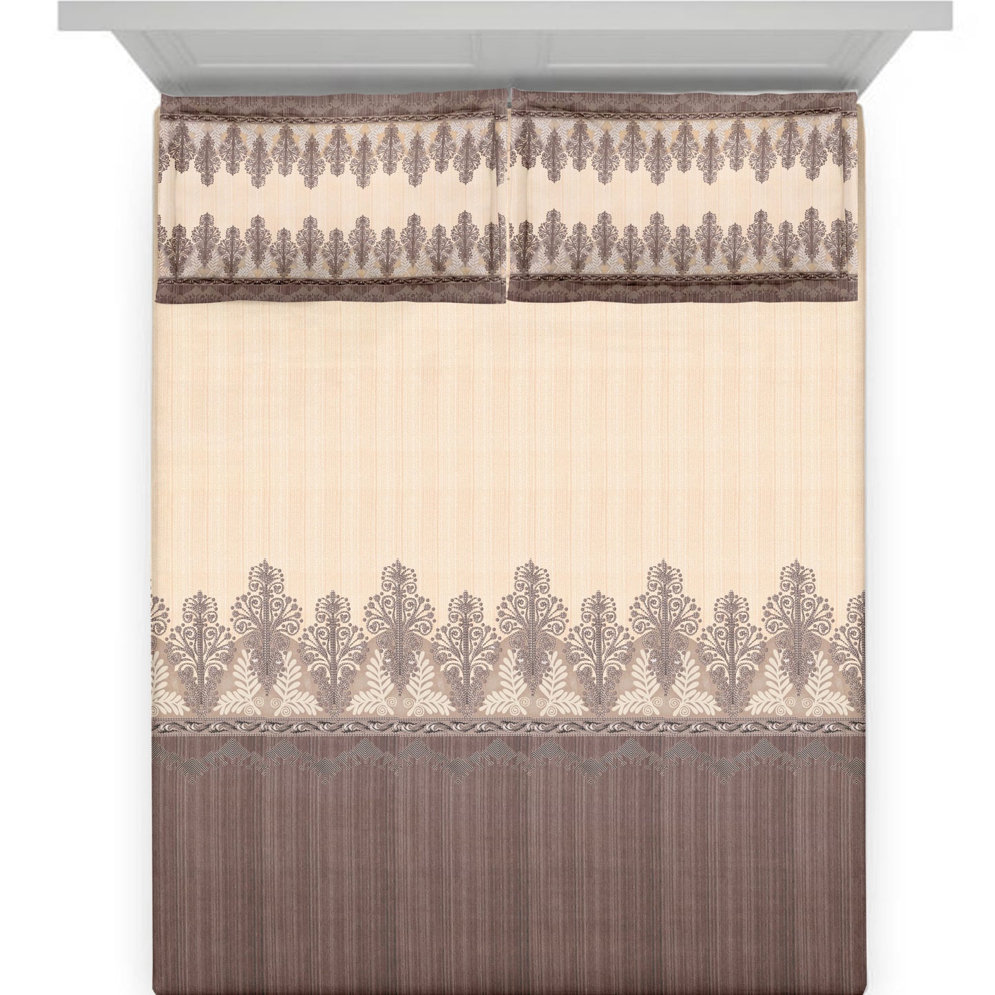 Legacy (Brown) The Royal Lux Collection Cotton King Size Bedsheet