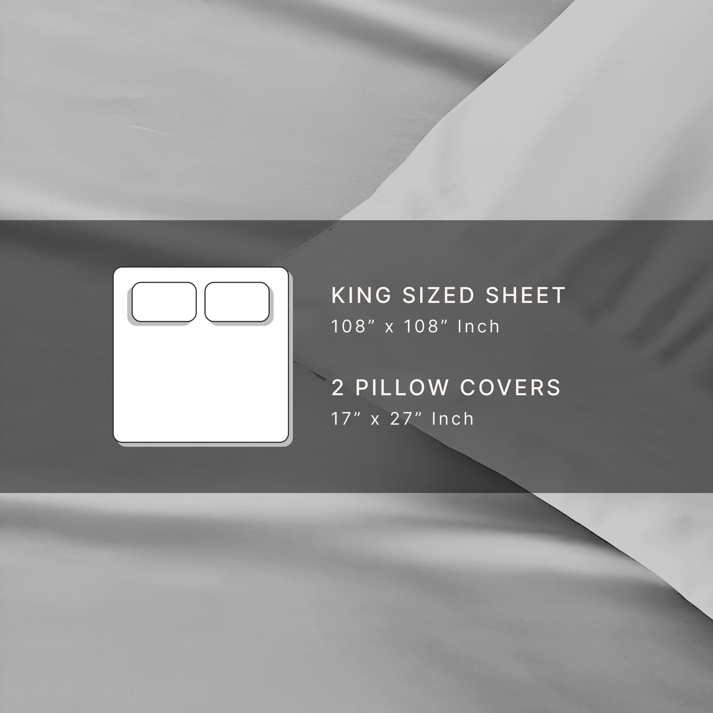 Solid Serenity Grey Cotton King Size Bedsheet