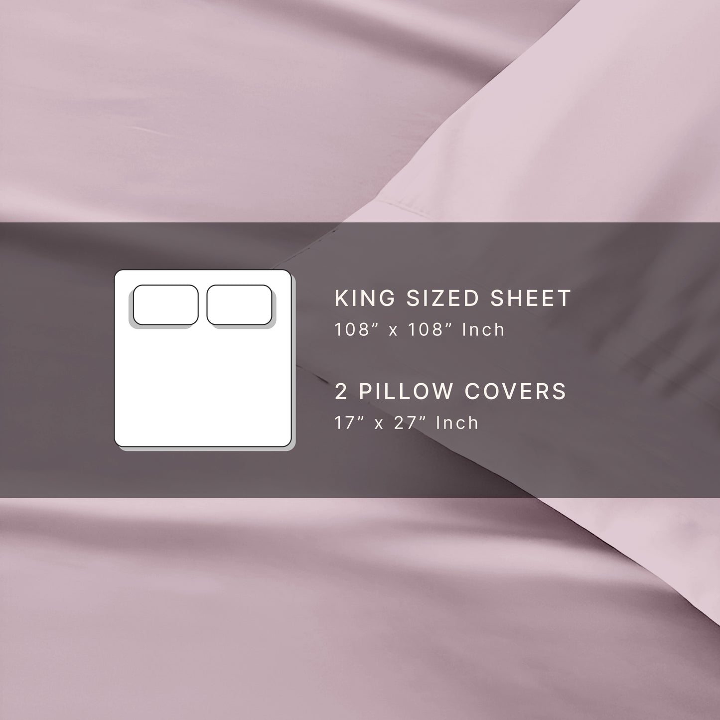 Solid Serenity Pink Cotton King Size bedsheet