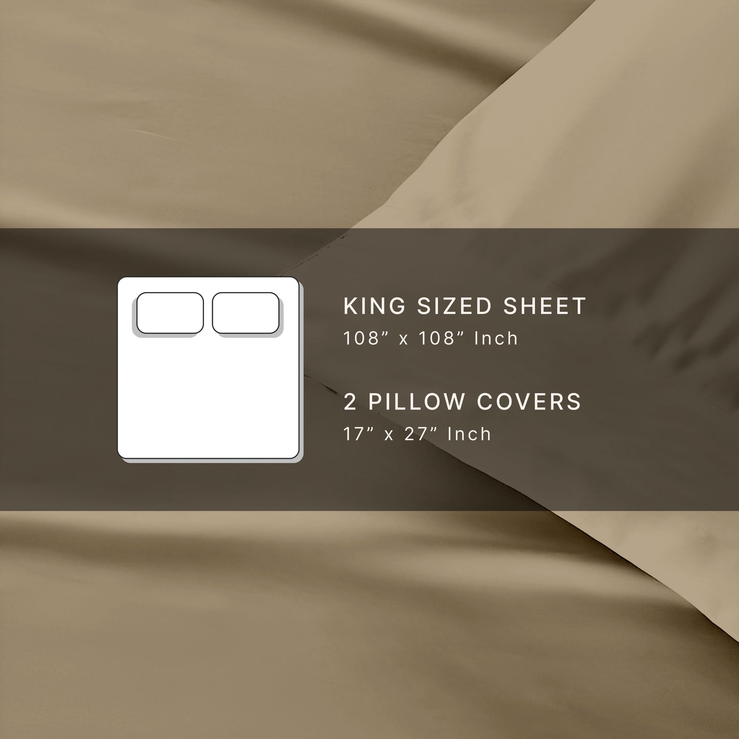 Solid Serenity Beige Cotton King Size bedsheet