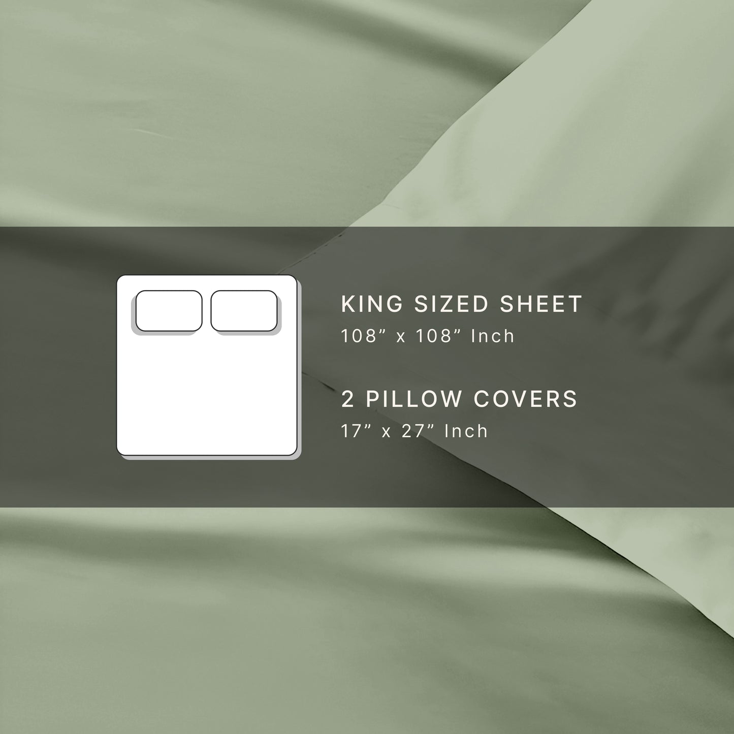 Solid Serenity (Green) Cotton King Size Bedsheet