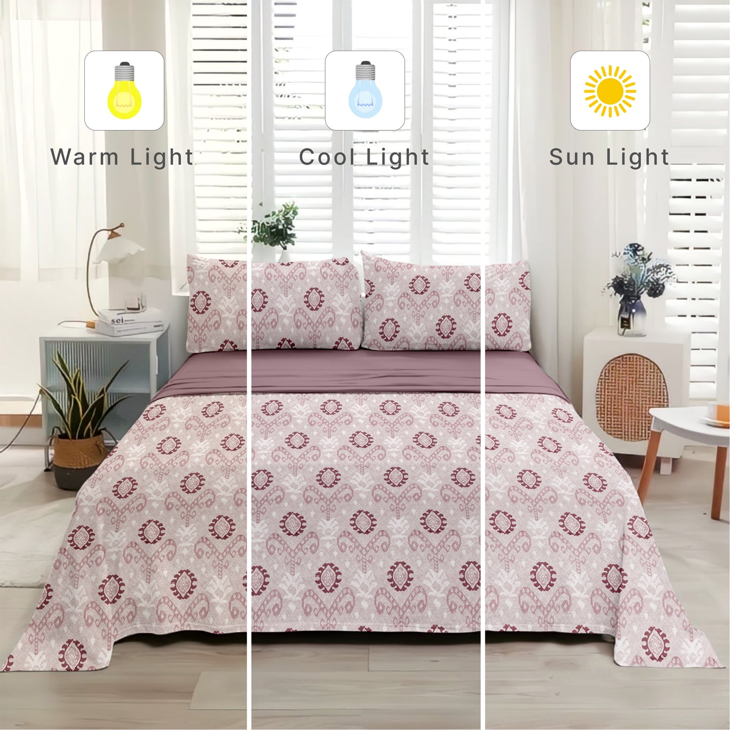 Elemental (Pink) The Elegance Collection Cotton King Size Bedsheet