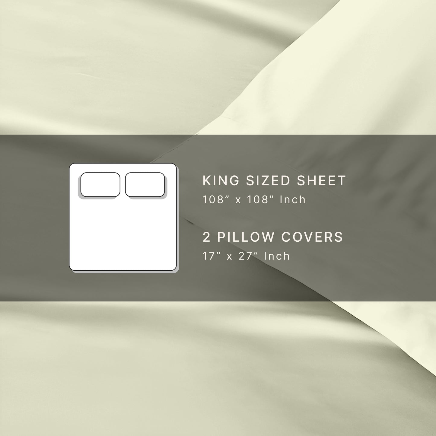 Solid Serenity Ivory Cotton King Size Bedsheet