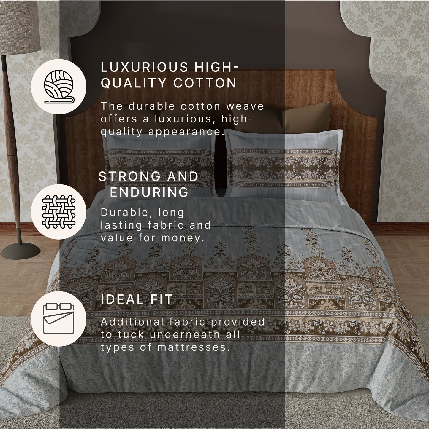 Tapestry (Brown) The Imperial Collection Cotton King Size Bedsheet