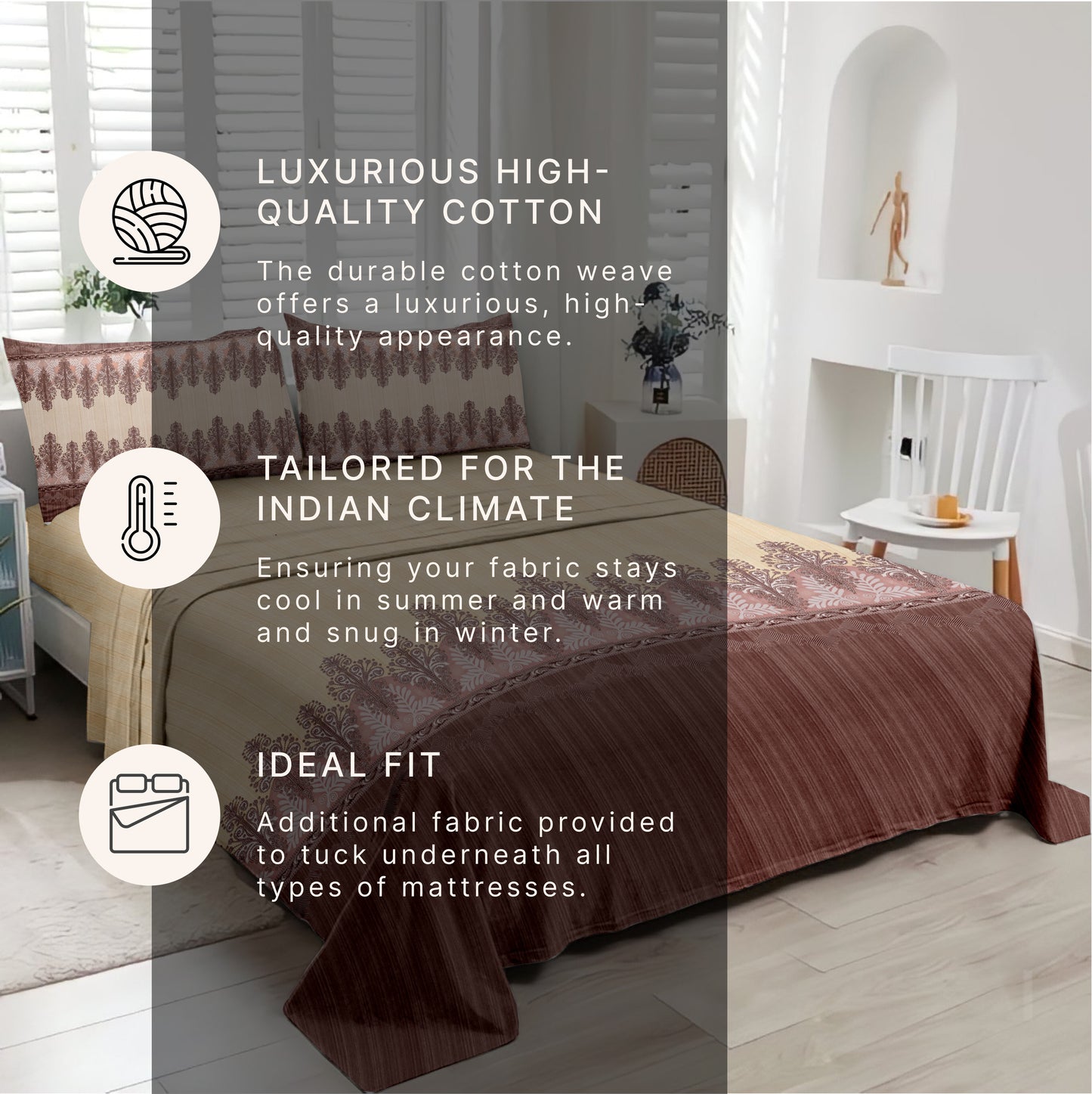 Legacy (Maroon) The Royal Lux Collection Cotton King Size Bedsheet