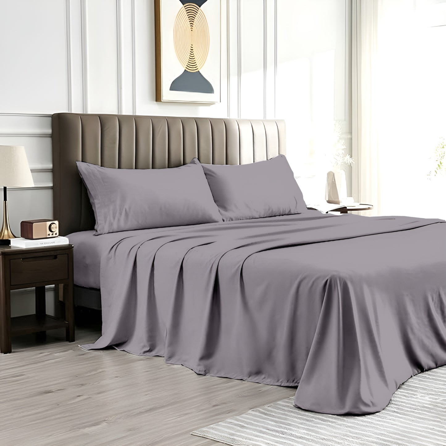 Solid Serenity (Mauve) Cotton King Size Bedsheet