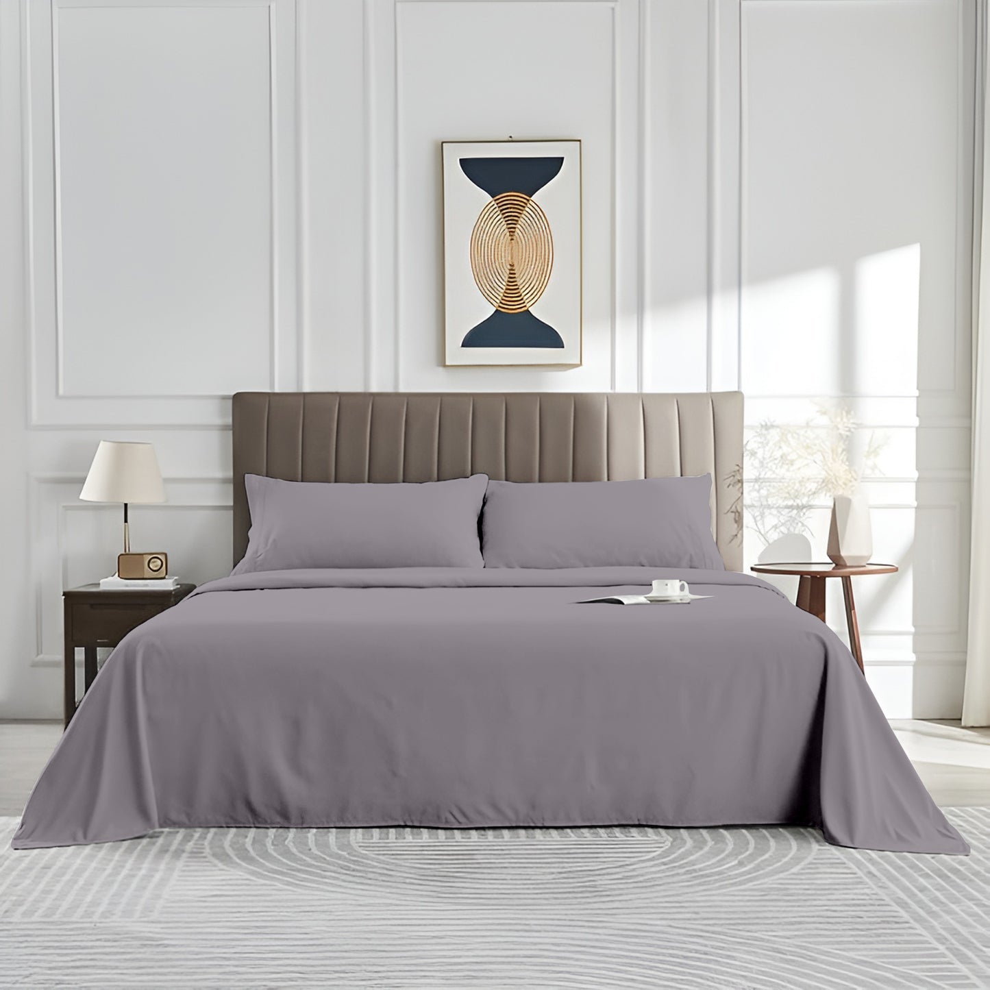 Solid Serenity (Mauve) Cotton King Size Bedsheet