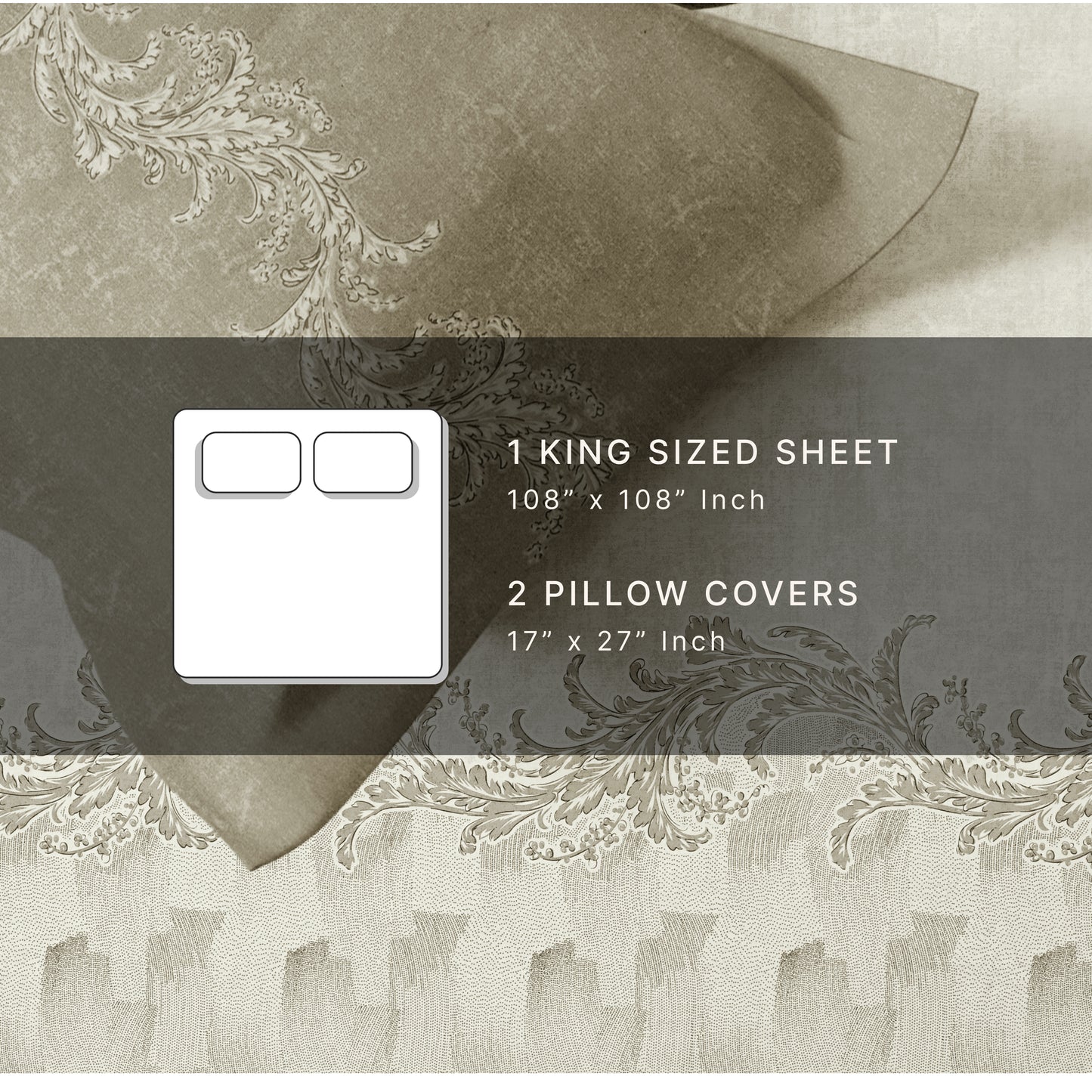 Grace (Beige) The Imperial Collection Cotton King Size Bedsheet