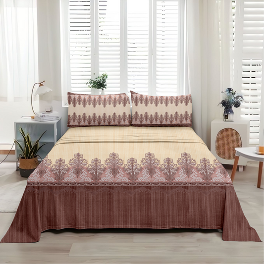 Legacy (Maroon) The Royal Lux Collection Cotton King Size Bedsheet